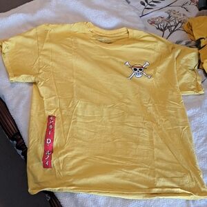 Ripple Junction Yellow Tee with Skull Design- ONE PIECE